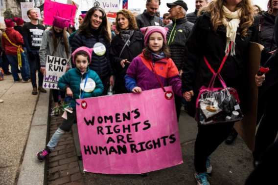 WASHINGTON, DC. - JAN. 21: Organizers put the Women's March on Washington in Washington D.C. on Saturday Jan. 21, 2017. (Photo by Damon Dahlen, Huffington Post) *** Local Caption ***